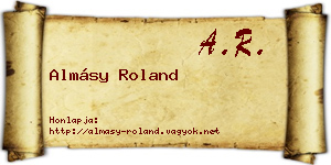 Almásy Roland névjegykártya